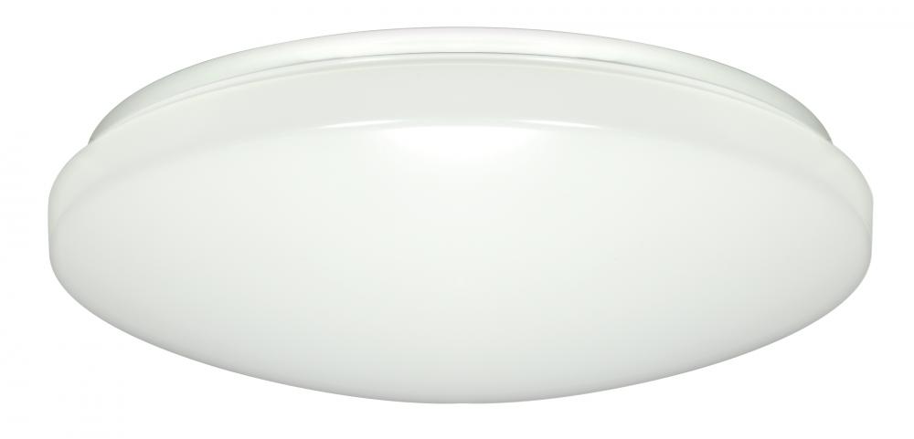 14" Flush Mounted LED Light Fixture with Occupancy Sensor - White Finish