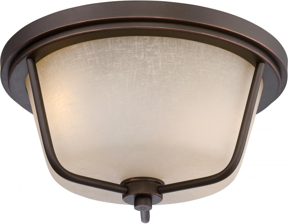 Tolland - LED Outdoor Flush Fixture with Champagne Linen Glass