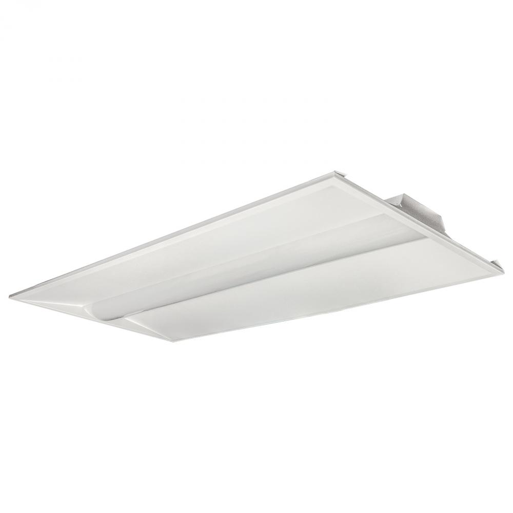 2X4 Emergency Backup; Single Basket LED Troffer Fixture; Wattage Selectable; CCT Selectable; Lumens