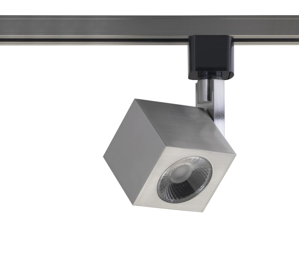 LED 12W Track Head - Square - Brushed Nickel Finish - 24 Degree Beam