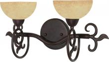 Nuvo 60/046 - 2-Light 18" Old Bronze Wall Mounted Vanity Fixture with Tuscan Suede Glass