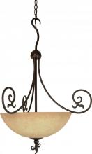 Nuvo 60/050 - 3-Light 24" Old Bronze Hanging Pendant Light Fixture with Tuscan Suede Glass