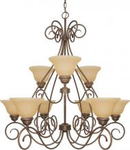 Nuvo 60/1022 - 9-Light 2-Tier Chandelier in Sonoma Bronze with Champagne Glass