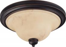 Nuvo 60/1407 - 2-Light Large Dome Flush Ceiling Light Fixture in Copper Espresso Finish with Honey Marble Glass