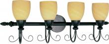 Nuvo 60/157 - Vanguard; 4 Light; 32 in.; Vanity with Gold Washed Alabaster Swirl Glass