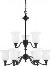 Nuvo 60/1783 - Glenwood; 9 Light; 2 Tier; 33 in.; Chandelier with Satin White Glass