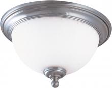 Nuvo 60/1804 - 1-Light Small Flush Mounted Dome Ceiling Light in Brush Nickel Finish and White Satin Glass