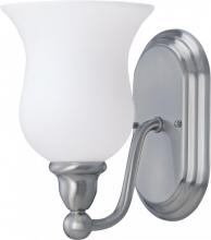 Nuvo 60/1812 - 1-Light Wall Mounted Vanity Light Fixture in Brush Nickel Finish and White Satin Glass