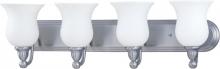 Nuvo 60/1815 - 4-Light Wall Mounted Vanity Light Fixture in Brush Nickel Finish and White Satin Glass