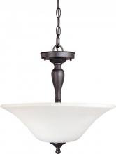 Nuvo 60/1847 - Dupont - 3 Light Semi Flush with Satin White Glass - Dark Chocolate Bronze Finish