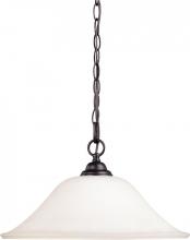 Nuvo 60/1849 - Dupont - 1 Light Hanging Dome with Satin White Glass - Dark Chocolate Bronze Finish