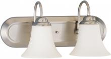 Nuvo 60/1913 - 2-Light Vanity Fixture in Brushed Nickel Finish with White Satin Glass and (2) 13W GU24 Bulbs