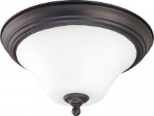 Nuvo 60/1924 - 1-Light Small Dome Flush Mount Ceiling Light in Dark Chocolate Bronze and White Satin Glass and (1)