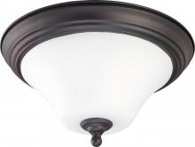 Nuvo 60/1925 - 2-Light Medium Dome Flush Mount Ceiling Light in Dark Chocolate Bronze and White Satin Glass and (2)