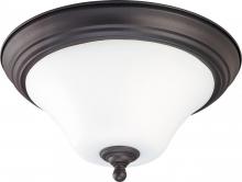 Nuvo 60/1926 - 2-Light Large Dome Flush Mount Ceiling Light in Dark Chocolate Bronze and White Satin Glass and (2)