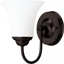 Nuvo 60/1932 - 1-Light Vanity Fixture in Dark Chocolate Bronze and White Satin Glass and (1) 13W GU24 Bulb Included