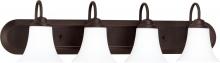 Nuvo 60/1935 - 4-Light Vanity Fixture in Dark Chocolate Bronze and White Satin Glass and (4) 13W GU24 Bulbs