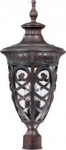 Nuvo 60/2060 - 3-Light Large Outdoor Post Lantern in Dark Plum Bronze Finish and Clear Seeded Glass