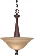 Nuvo 60/2418 - Mericana ES; 2 Light; Pendant with Amber Water Glass; Lamp Included