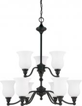 Nuvo 60/2428 - Glenwood ES; 2 Tier 9 Light; Chandelier with Satin White Glass; Lamp Included