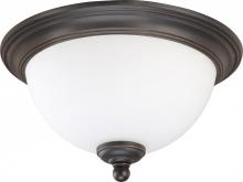 Nuvo 60/2434 - Glenwood ES; 1 Light; 11 in.; Flush Dome with Satin White Glass; Lamp Included