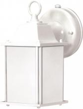 Nuvo 60/2527 - 1-Light Cube Lantern Outdoor Light Fixtures with Photocell in White Finish with Frosted Glass and