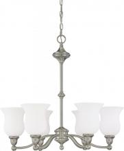 Nuvo 60/2557 - Glenwood ES; 6 Light; Chandelier with Satin White Glass; Lamps Included