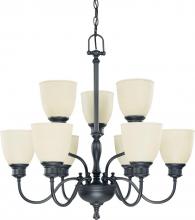 Nuvo 60/2781 - 9-Light 2-Tier Chandelier in Aged Bronze Finish with Biscotti Glass