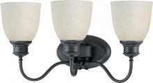 Nuvo 60/2801 - 3-Light Vanity Fixture in Aged Bronze Finish (Convertible Glass Up or Down) with Biscotti Glass