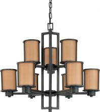 Nuvo 60/2856 - Odeon - 6 + 3 Light Chandelier w/ Parchment Glass