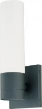 Nuvo 60/2935 - 1-Light Tube Wall Sconce in Textured Black Finish with White Glass