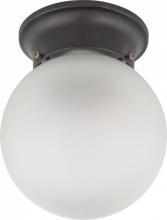 Nuvo 60/3344 - 1-Light Flush Mount Ball Ceiling Light in Mahogany Bronze Finish with Frosted White Glass and (1)