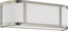 Nuvo 60/3802 - 2-Light Wall Sconce in Brushed Nickel Finish with White Satin Glass and (2) 13W GU24 Lamps Included