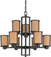 Nuvo 60/3829 - Odeon ES - 9 Light Chandelier w/ Parchment Glass - (9) 13w GU24 Lamps Included