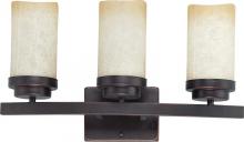 Nuvo 60/3843 - Lucern ES - 3 Light Vanity w/ Saddle Stone Glass - (3) 13w GU24 Lamps Included