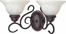 Nuvo 60/388 - Castillo - 2 Light Vanity with Alabaster Swirl Glass - Textured Flat Black Finish