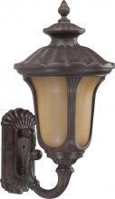 Nuvo 60/3903 - 1-Light Medium Outdoor Wall Lantern (Arm Up) with Photocell in Fruitwood Finish with Sienna Glass