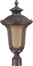 Nuvo 60/3909 - 1-Light Medium Outdoor Post Lantern with Photocell in Fruitwood Finish with Sienna Glass and (1) 18W