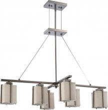 Nuvo 60/4071 - Logan ES - 6 Light Island Pendant w/ Khaki Fabric Shade - (6) 13 GU24 Lamps Included