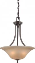 Nuvo 60/4167 - 3-Light Pendant Light Fixture in Vintage Bronze Finish with Auburn Beige Glass