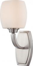 Nuvo 60/4181 - Helium - 1 Light Vanity with Satin White Glass - Brushed Nickel Finish