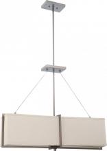 Nuvo 60/4485 - Logan - 4 Light Square Pendant w/ Khaki Fabric Shade - (4) 13w GU24 Lamps Included