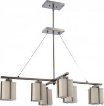 Nuvo 60/4491 - Logan - 6 Light Island Pendant w/ Khaki Fabric Shade - (6) 13 GU24 Lamps Included