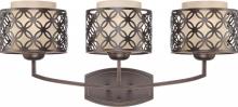 Nuvo 60/4563 - Margaux - 3 Light Vanity Fixture w/ Chestnut Glass