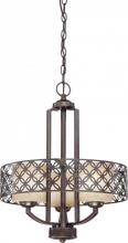 Nuvo 60/4567 - Margaux - 3 Light Chandelier w/ Chestnut Glass