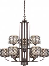 Nuvo 60/4569 - Margaux - 9 Light Chandelier w/ Chestnut Glass