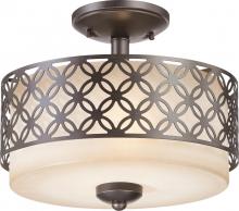 Nuvo 60/4572 - Margaux - 2 Light Semi Flush Fixture w/ Chestnut Glass