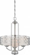 Nuvo 60/4667 - Margaux - 3 Light Chandelier w/ Satin White Glass