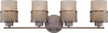 Nuvo 60/4784 - Fusion - 4 Light Vanity Fixture w/ Russet Glass