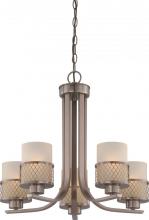 Nuvo 60/4785 - Fusion - 5 Light Chandelier w/ Russet Glass